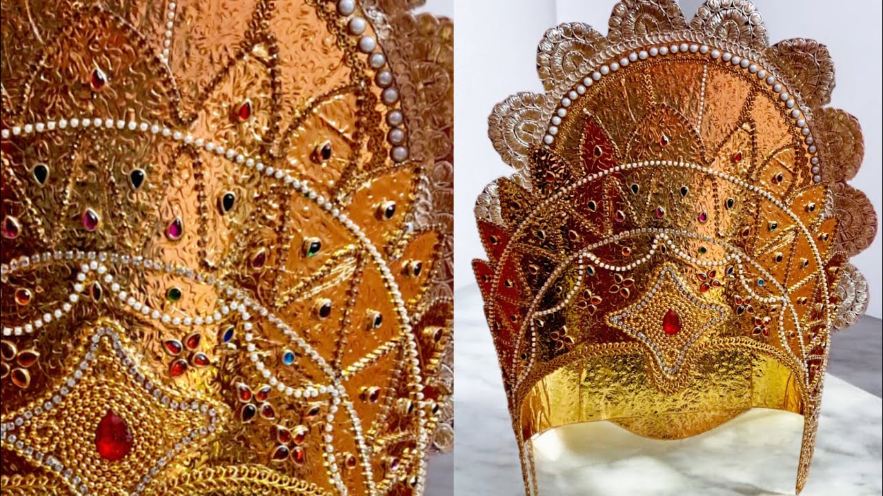 King's 🤴 crown 👑  making for kids fancy dress | Mukud making for karna | Kireedam  for King Karnan