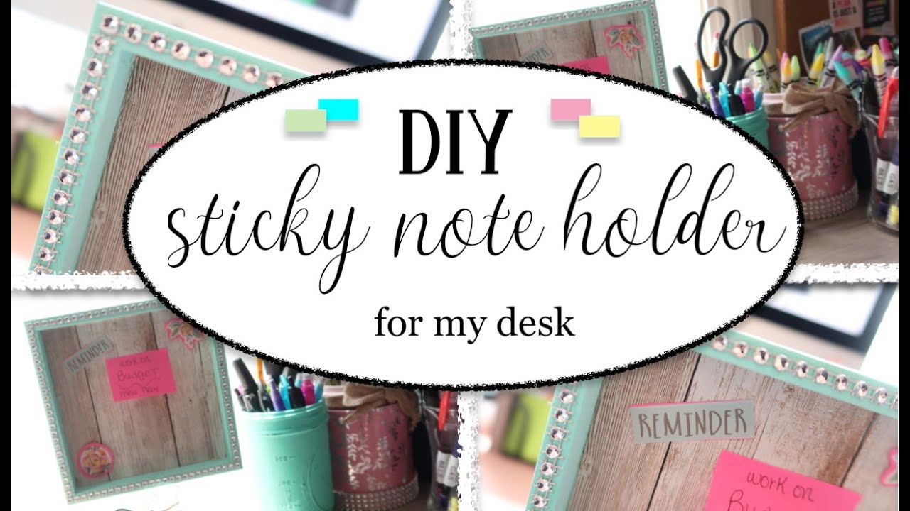 DIY Sticky Note Holder for my Desk | Dollar Tree DIY // Cluttered CorkBoard