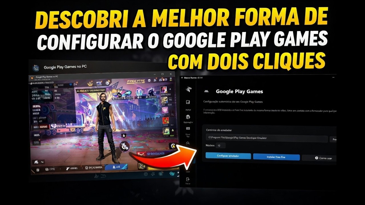DESCOBRI A MELHOR CONFIGURAÇÃO DO FREE FIRE X86 NO GOOGLE PLAY GAMES COM 2 CLIQUES!