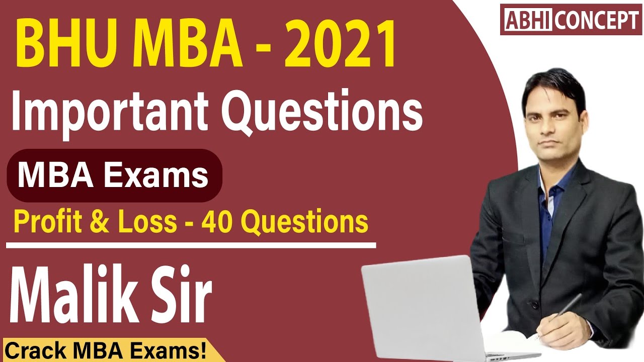 BHU MBA ENTRANCE EXAM - 2021| Profit & Loss -  Revision