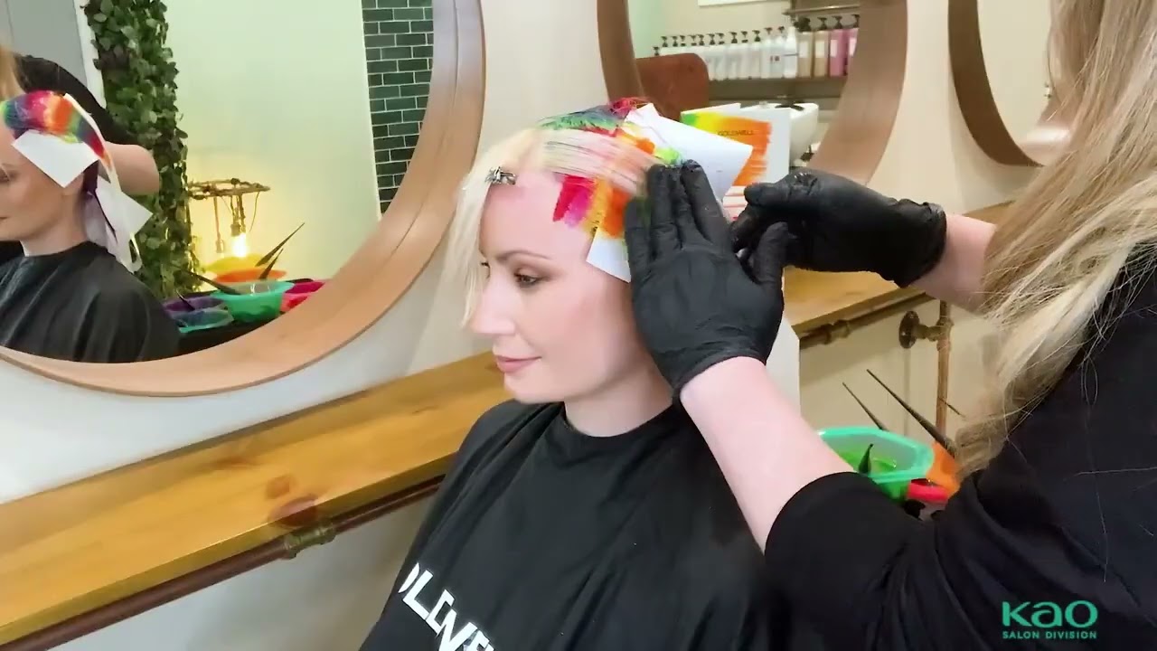 Holographic Rainbow Hair Coloring Tutorial | #creativityneverstops | Goldwell