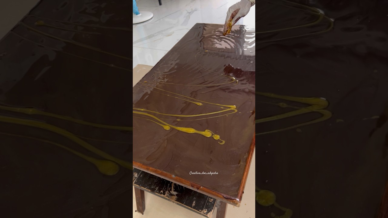 Old coffee table makeover with resin #resinart #shortsindia @creative_doc_adyasha #shorts