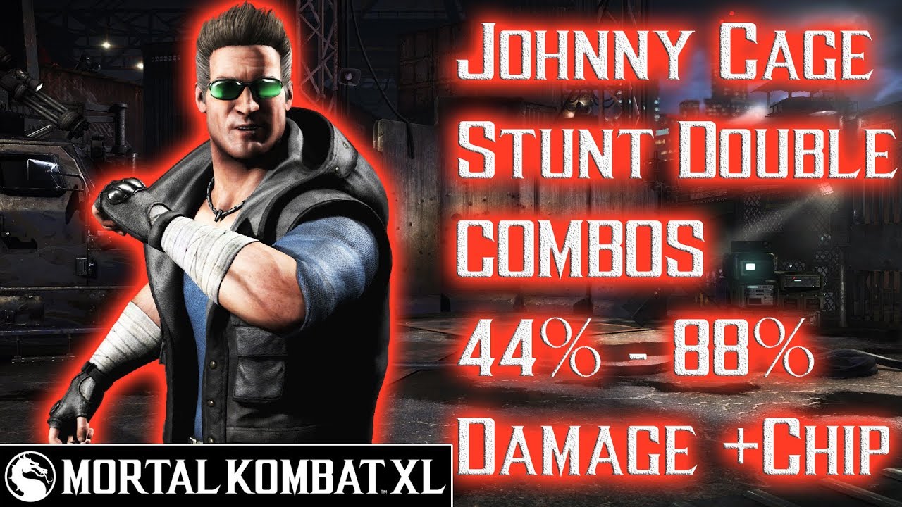 Mortal Kombat XL - Johnny Cage (Stunt Double) Combos 44% - 88% Damage [Patch 1.14] ᴴᴰ
