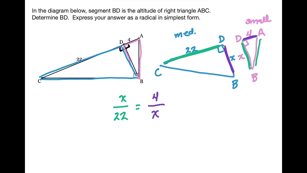 Altitudes of Right Triangles - Missing Lengths