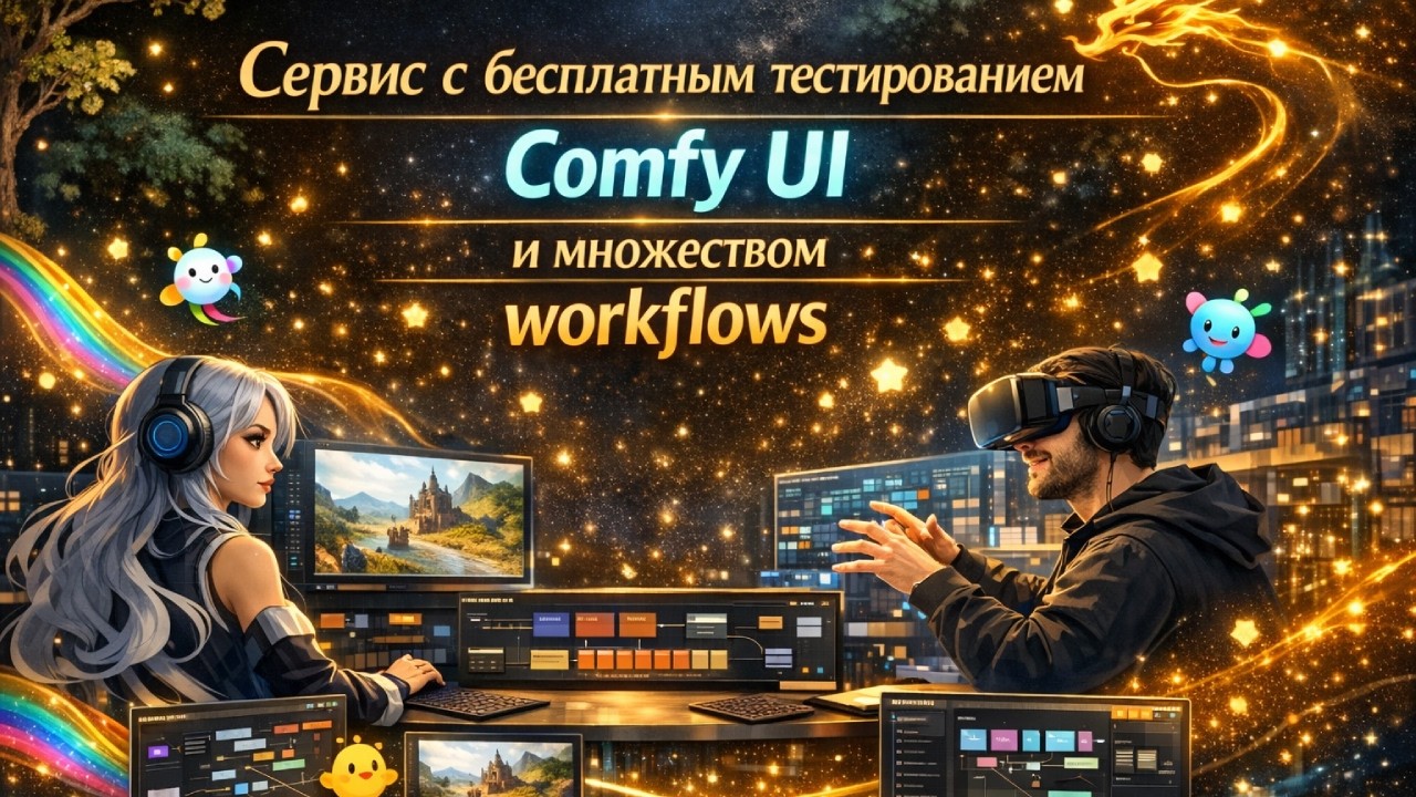 Сервис с бесплатным тестирование Comfy Ui и множеством workflows