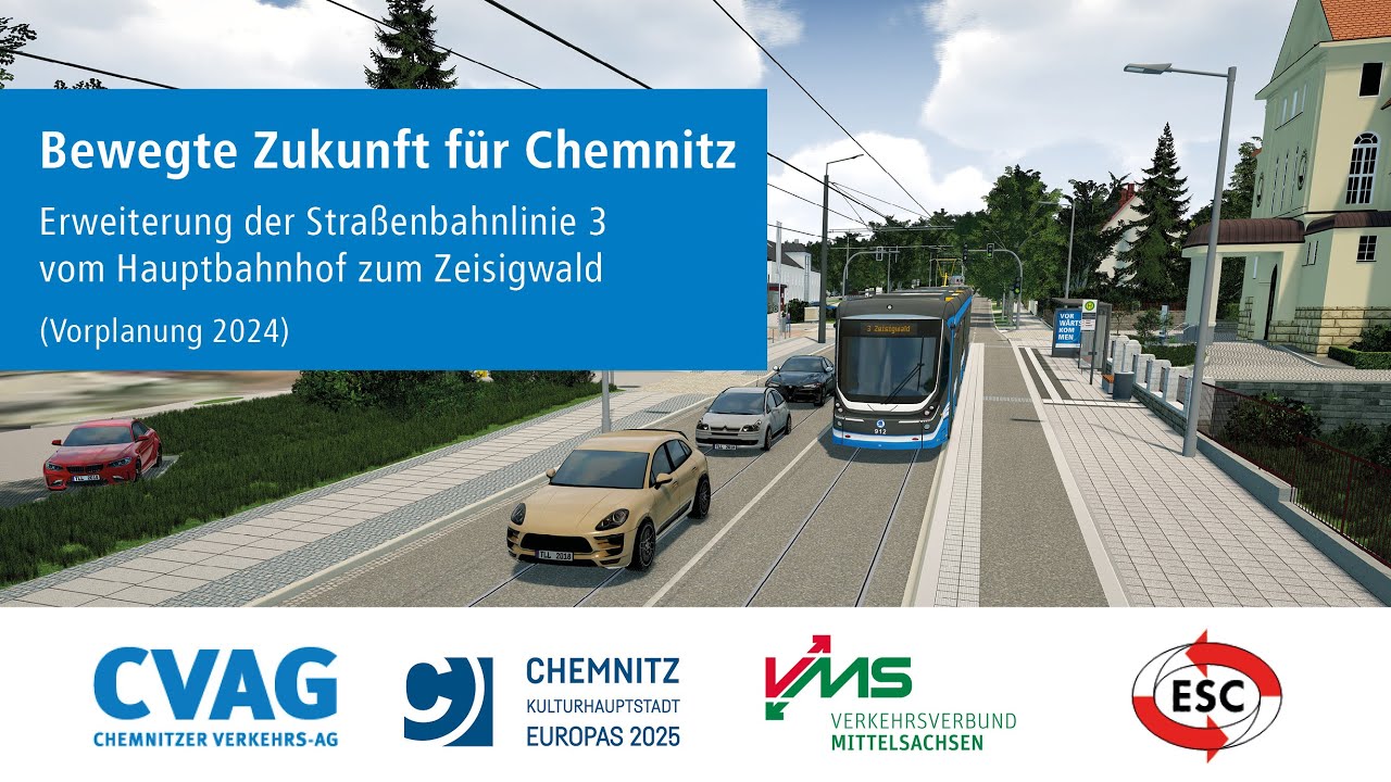 Streckennetzerweiterung Zeisigwald - Visualisierung der Strecke