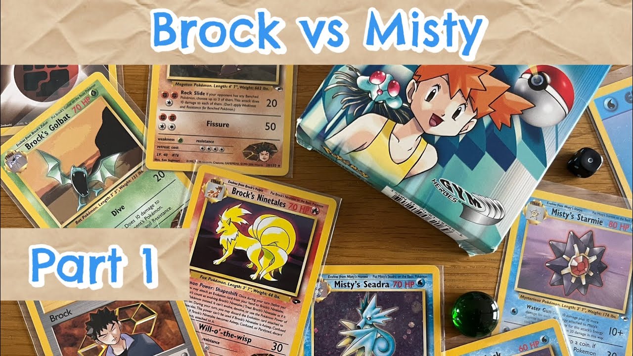Pokémon TCG Battle - Brock vs Misty (Gym Heroes / Gym Challenge Decks) Playthrough Part 1