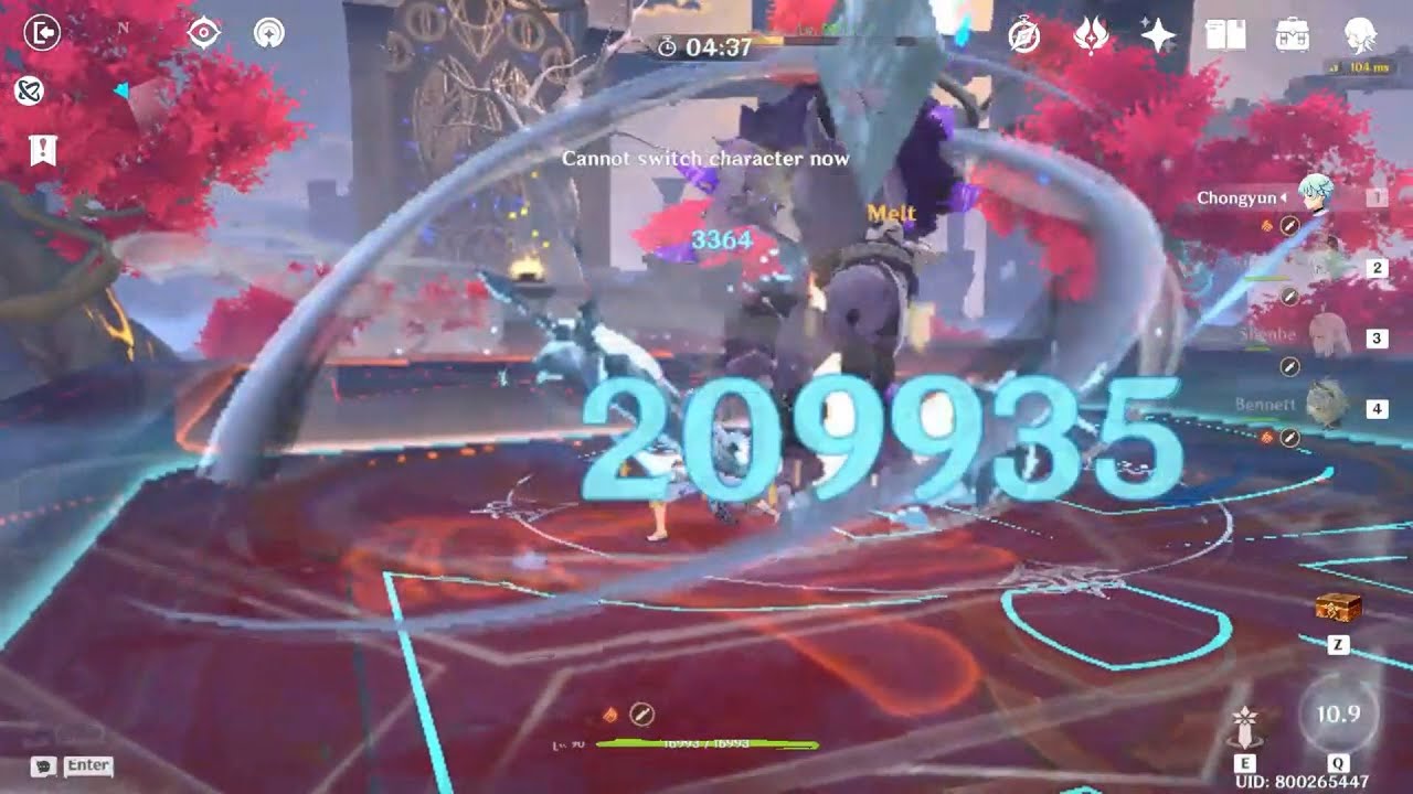 Chongyun 200K Burst with lots of Buff | Genshin Imppact