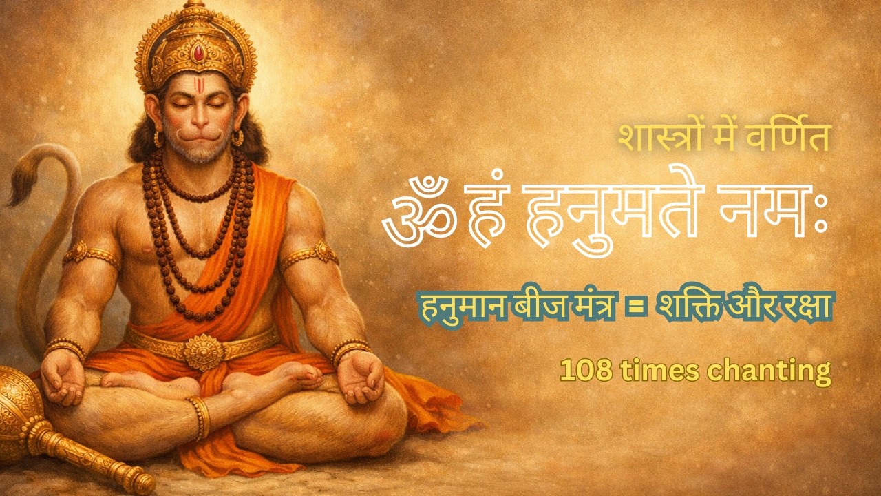 ॐ हं हनुमते नमः | 108 बार जप | Powerful Hanuman Beej Mantra Chant | Om Hum Hanumate Namah