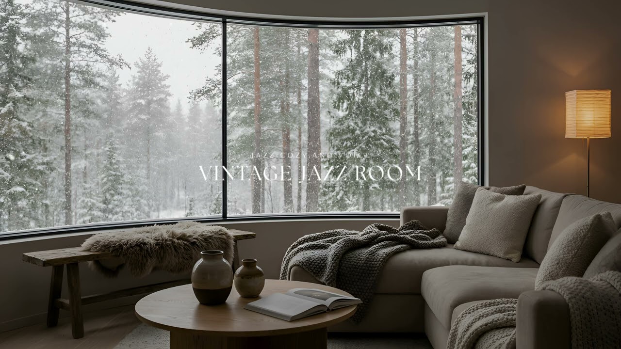 [playlist] 눈 덮인 숲을 마주한 창가, 차가운 밤을 녹이는 재즈 선율 | Vintage Jazz Room · Frost & Ember