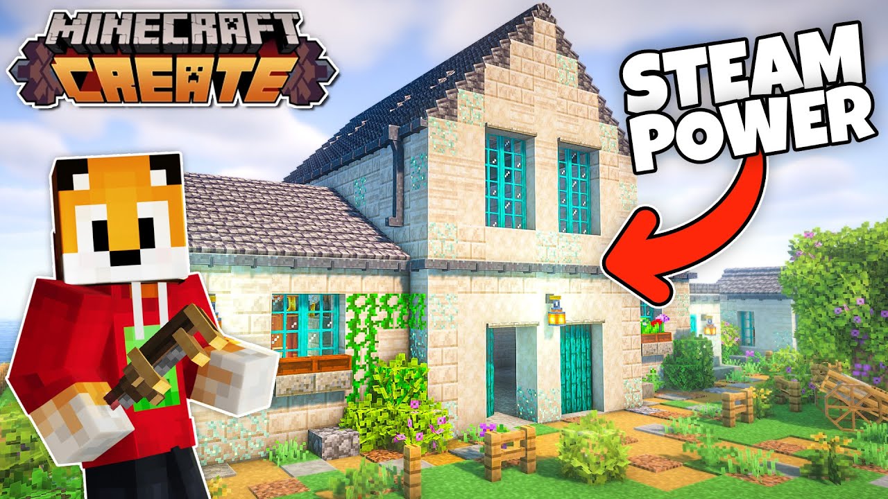 I built a HUGE WORKSHOP in Minecraft Create Mod!