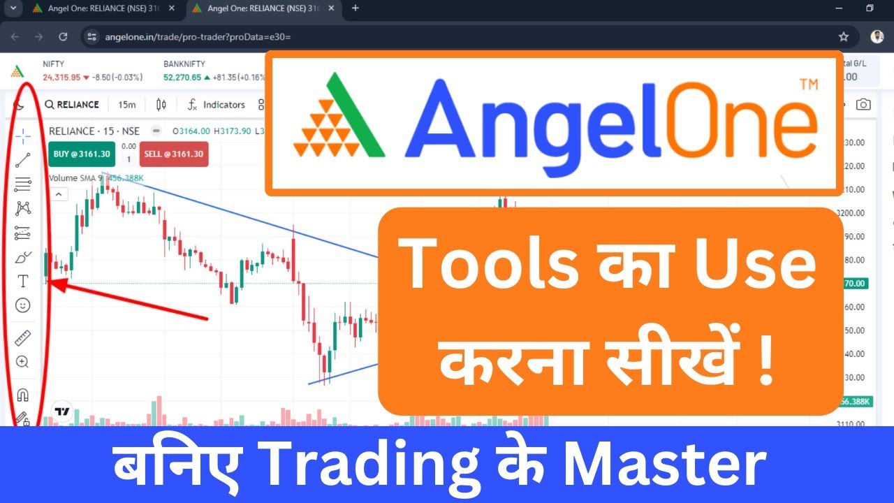 How to use Angel one Tools | Angel one me tools kaise use kare | Angel one trading view chart