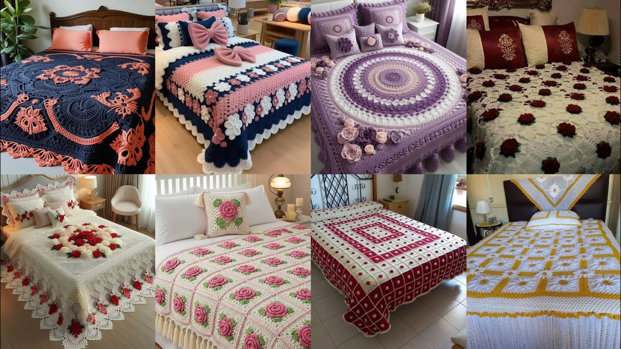Gorgeous And Stylish Free Crochet Patterns Crochet 🧶 Bedsheets With Cushions Covers 2026