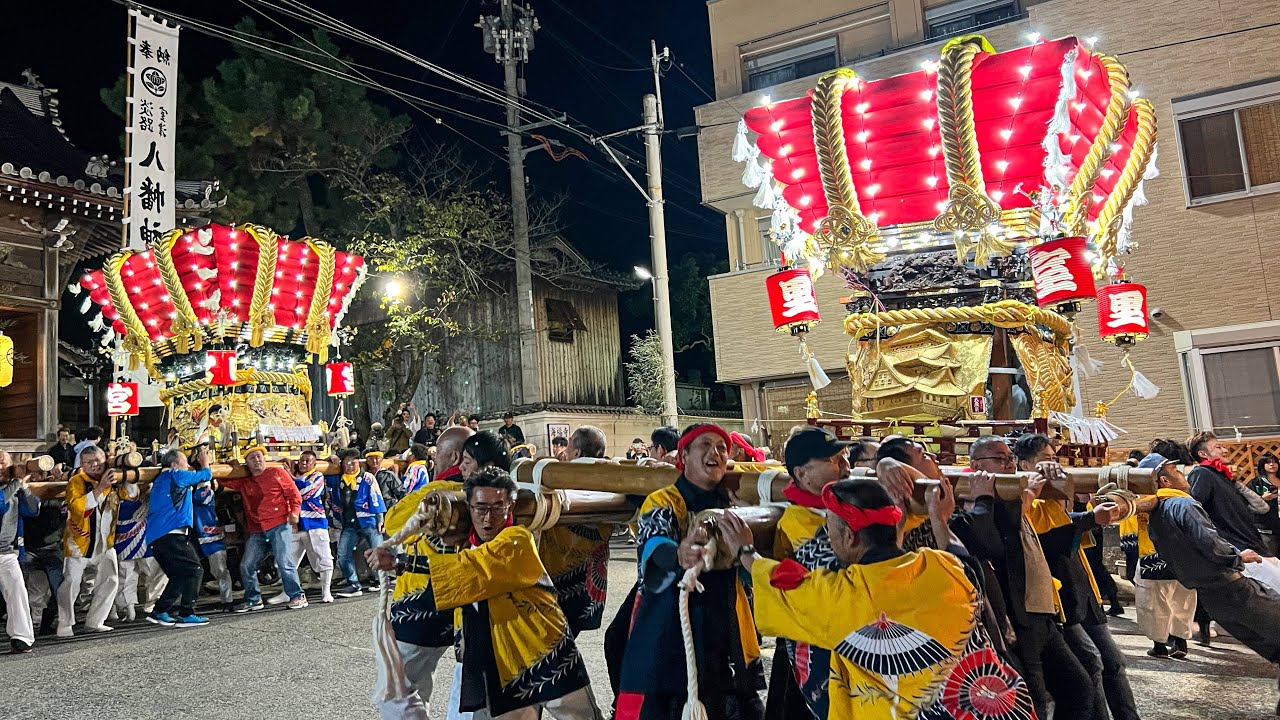 R5.10.7 淡路島 室津 だんじり 宮入(宮田・里・西濱) 室津八幡神社秋祭り 2023/10/07(土)