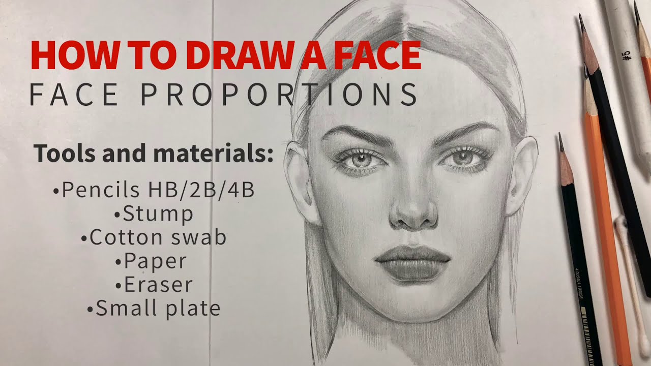 How to draw a face. Face proportions.