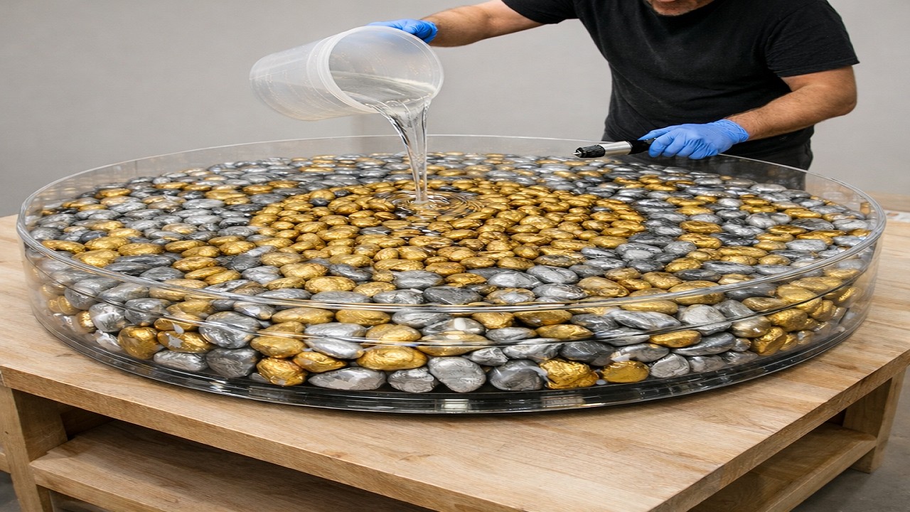 Let's Watch: The Epoxy Table With Gold And Silver