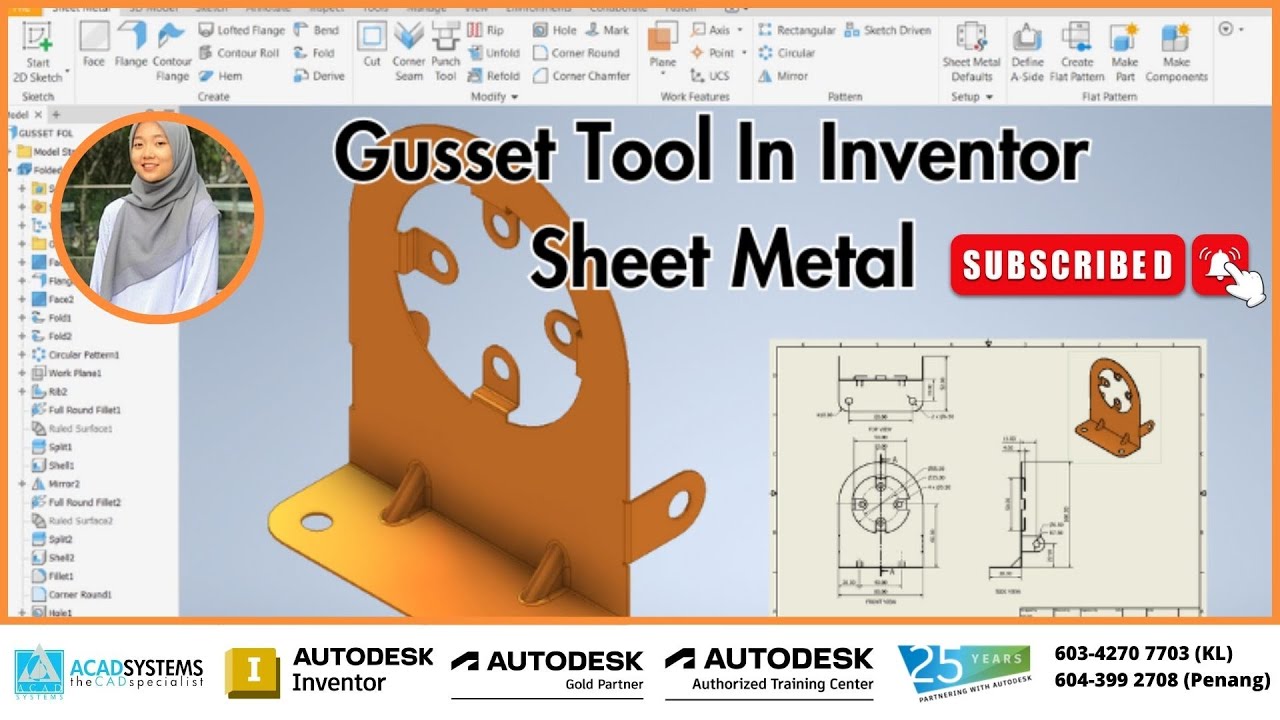 Gusset Tool in Autodesk Inventor Sheet Metal