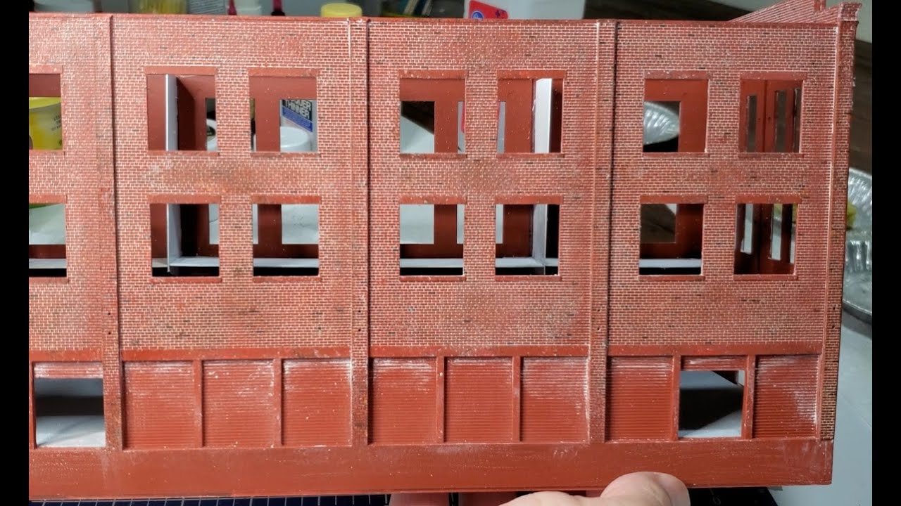 Walther's HO Scale REA Building Project Part1. Building Shell Construction, Painting Bricks.