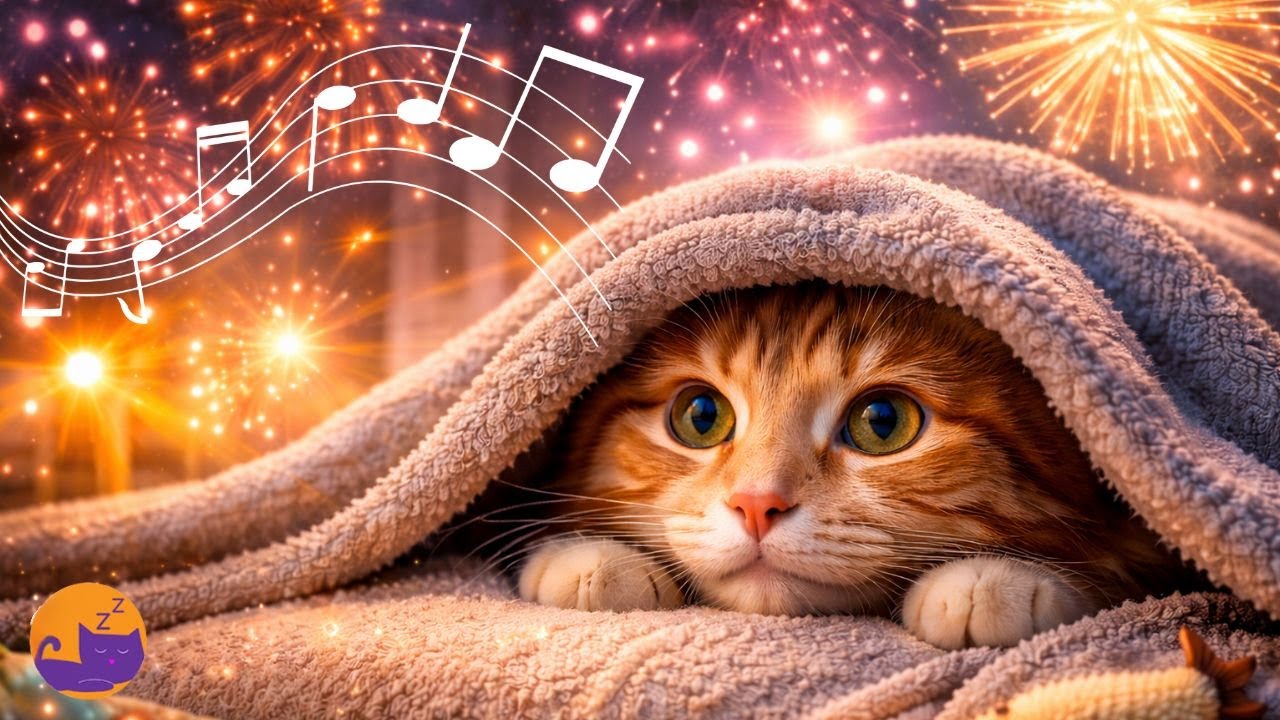 Firework Stress Relief for Cats – Comforting Anti-Anxiety Music ❤️🐾