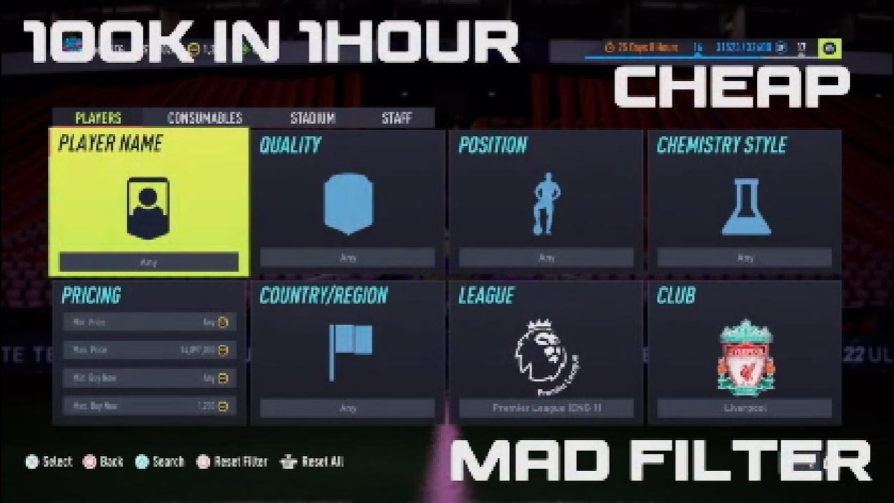 FIFA 22 BEST CHEAP SNIPING FILTER 100K IN 1HOUR!