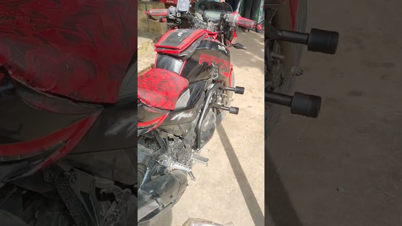 Apache RTR200 4v crash guard indicator mobileholder lever guard fitting done by Zak auto electricals