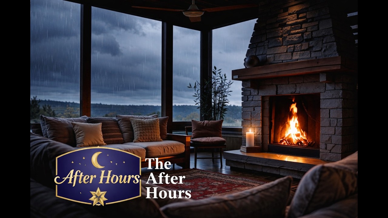 Rainy Night Fireplace 🌧️🔥 2 Hours of Crackling Fire & Storm Sounds | Cozy Relaxation