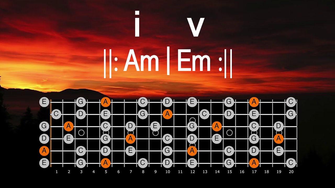 Backing Track Ambient en Am + ESCALA PENTATÓNICA MENOR 🎸