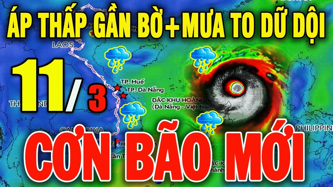 🔴[Trực Tiếp] TIN BÃO KHẨN 11/3: Áp thấp , gió mạnh,mưa rét diện rộng#baoso1 #thoitiet