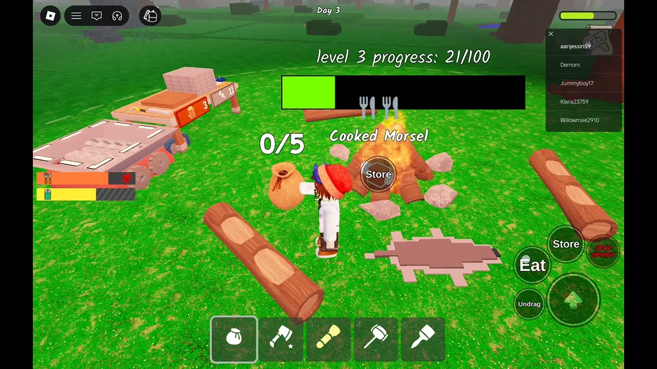I play 99 nights in the forest 