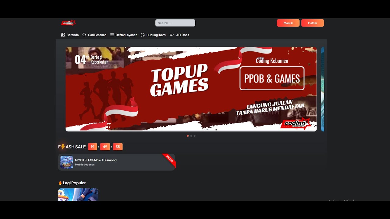 Source Code Script Topup Games Dan Ppob Gratis | Free Script Topup Games NO Bug