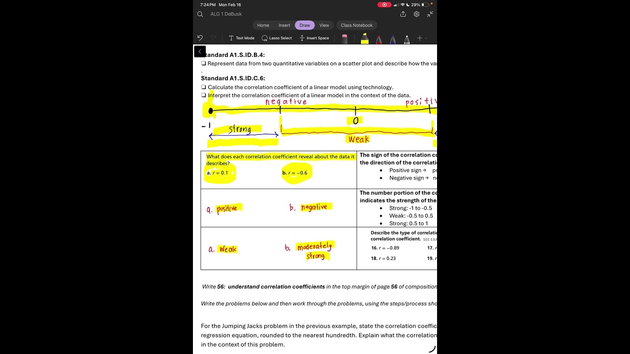 Understand correlation coefficients