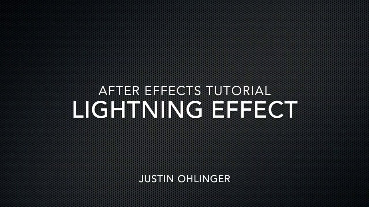 After Effects Tutorial - Lightning Effect