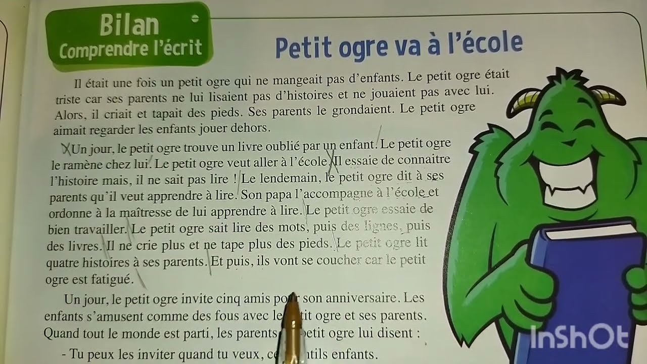 Bilan. Petit ogre va à l'école. Le trésor des Mots CE2. page 31
