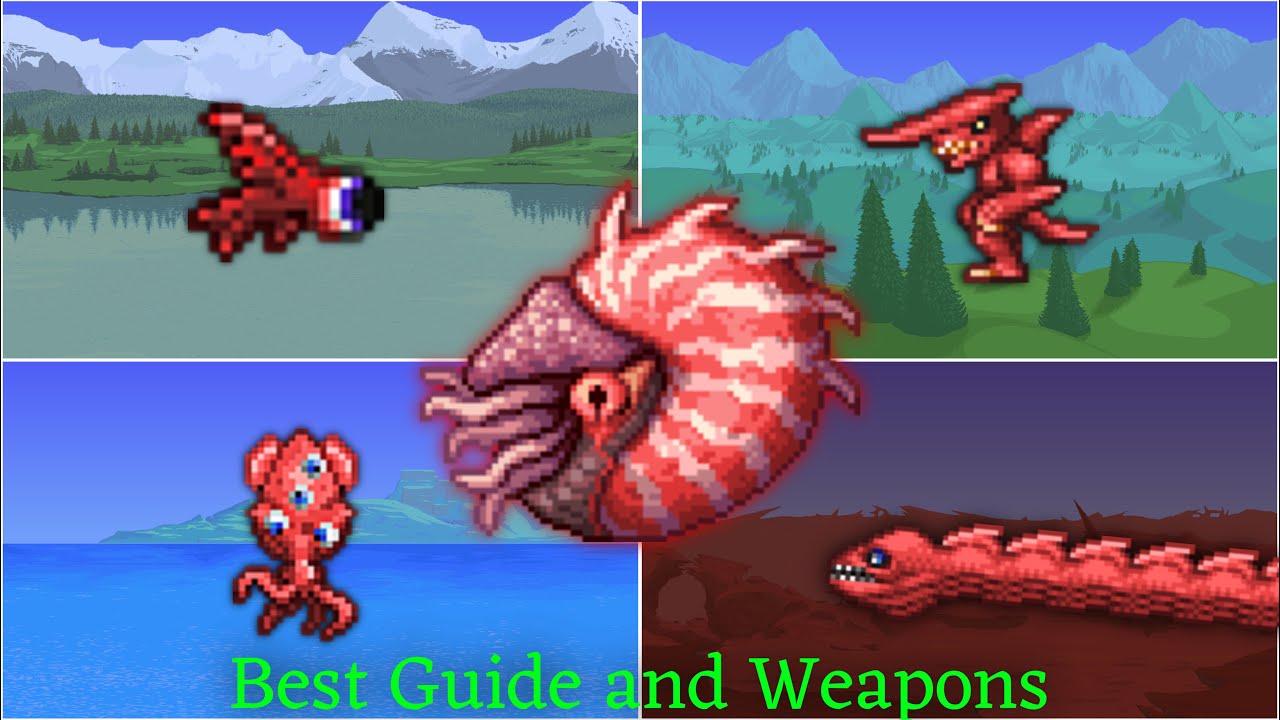 The best way to farm fish enemies in Blood Moon | Guide & strategy | Terraria 1.4.4.9