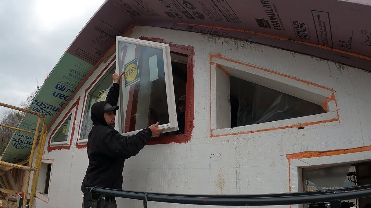 Framing second floor, doors, windows, skylight install - My ICF house part 16