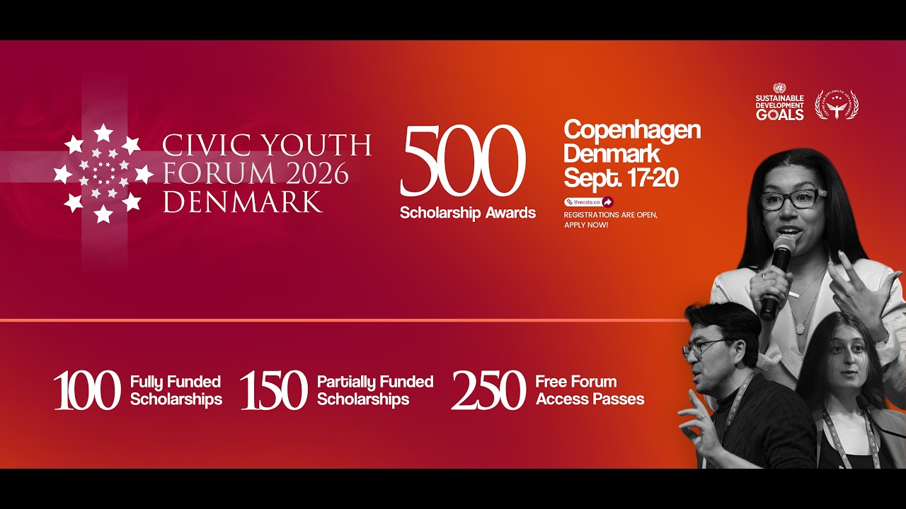 Fully Funded Scholarship to Copenhagen 2026 | Civic Youth Forum | 500 Scholarships. One Application.