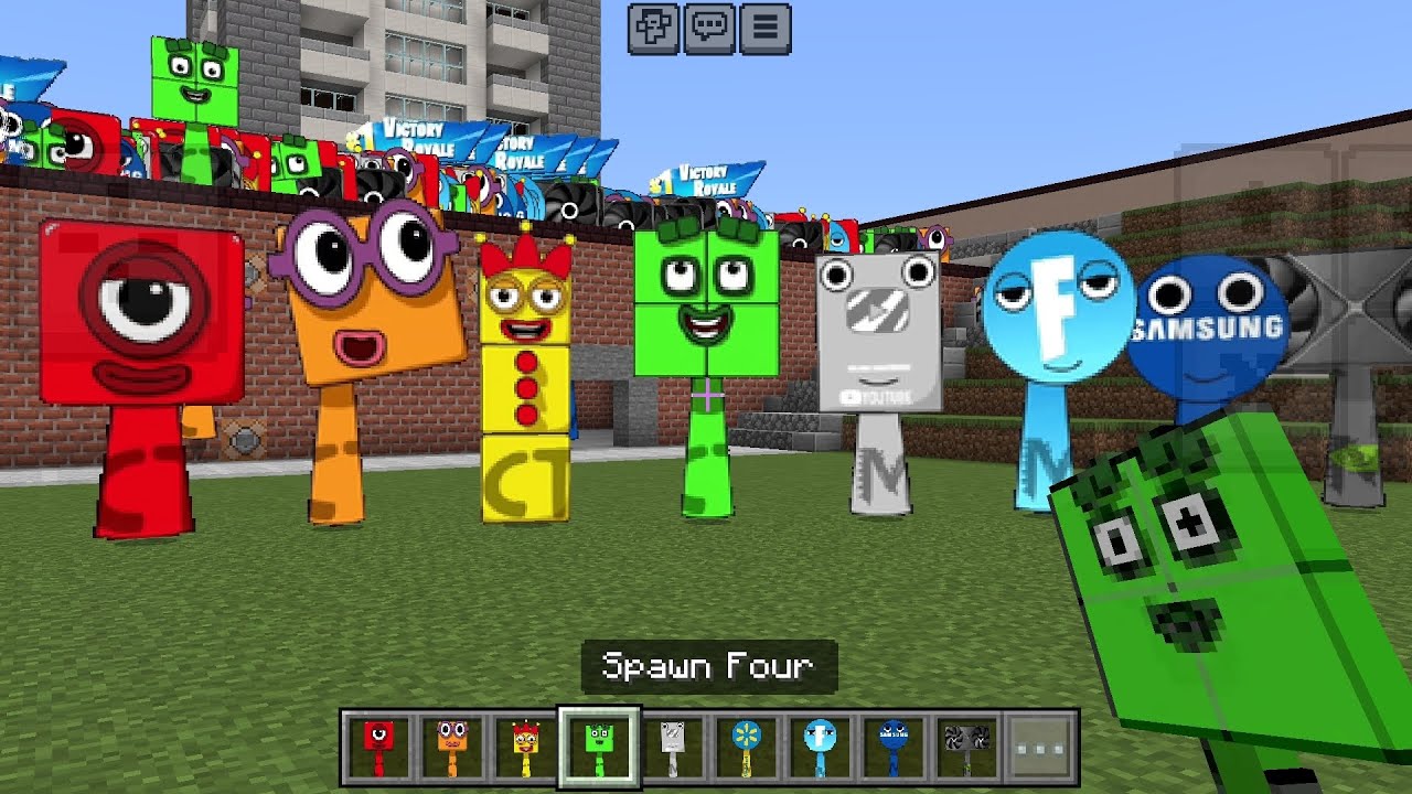 Sprunki OC Four from Numberblocks added in Minecraft PE