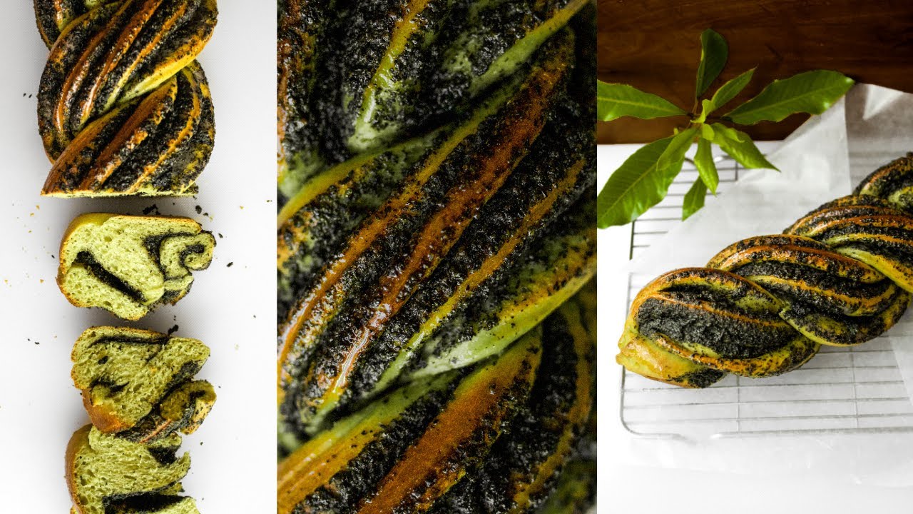 How To Make MATCHA SESAME BABKA (twisted milk bread)