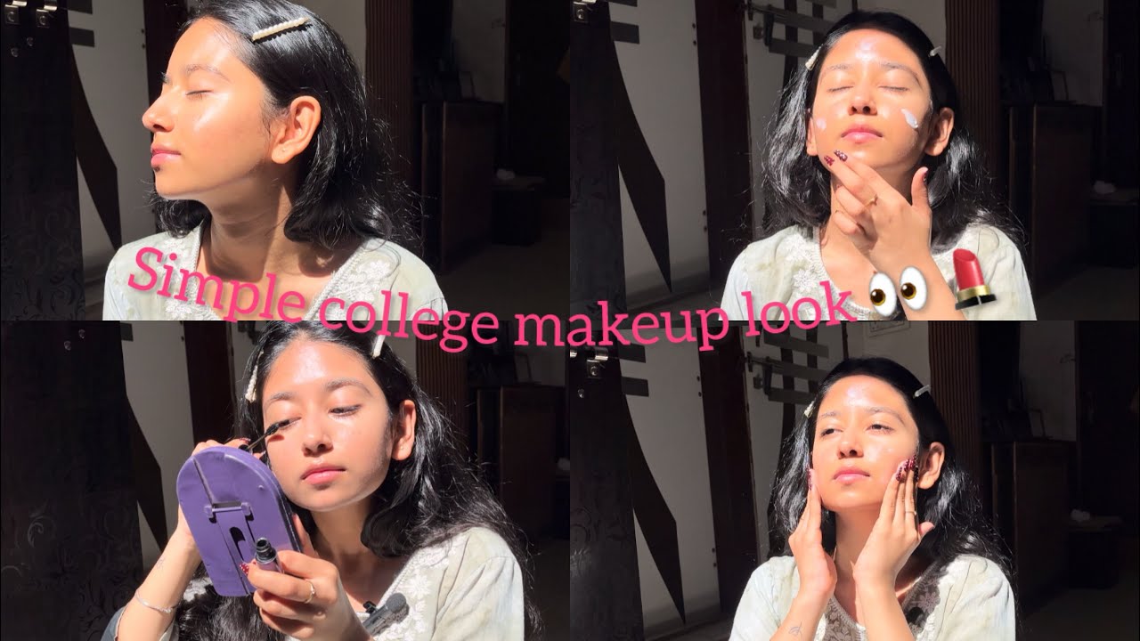 (Day2)Simple college makeup look 👀 💄              #trending #viral #makeup #youtubeshorts