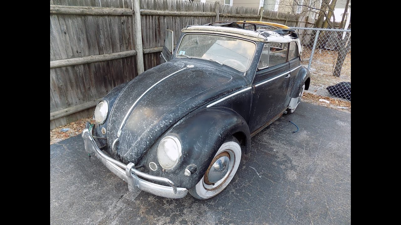 Found a 1956 VW Beetle Convertible : 56 Oval Window Bug Vert : Vintage Karmann Cabriolet Hunting