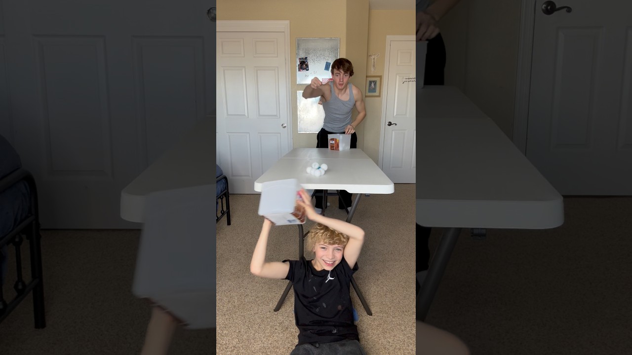 Who can catch more ping pong balls??