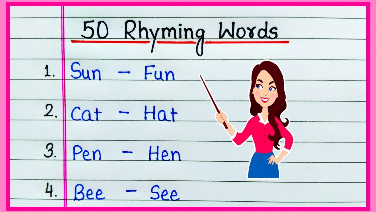 Rhyming Words | 50 Rhyming Words | Rhyming Words in English | Rhyming Word