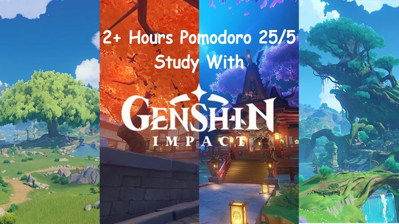 2+ hours Study with Me | Genshin Impact Battle OST | Pomodoro 25/5