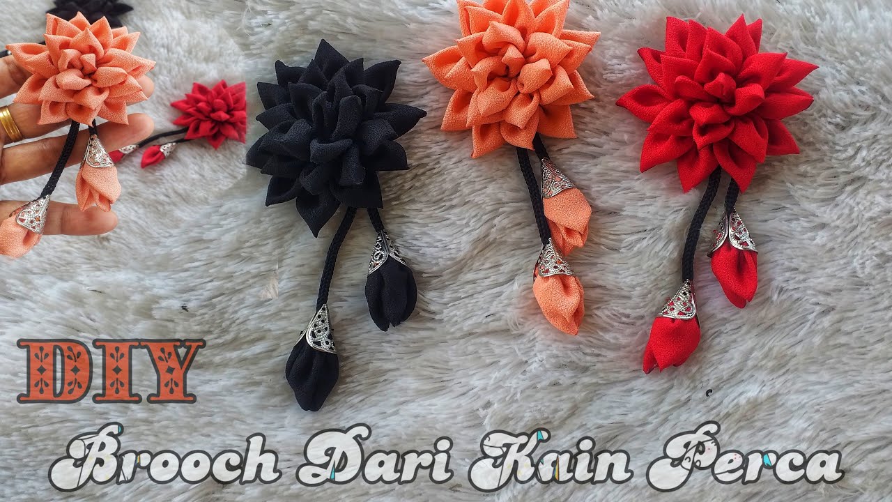 Bross Dari Kain Perca || Fabric Flower Tutorial