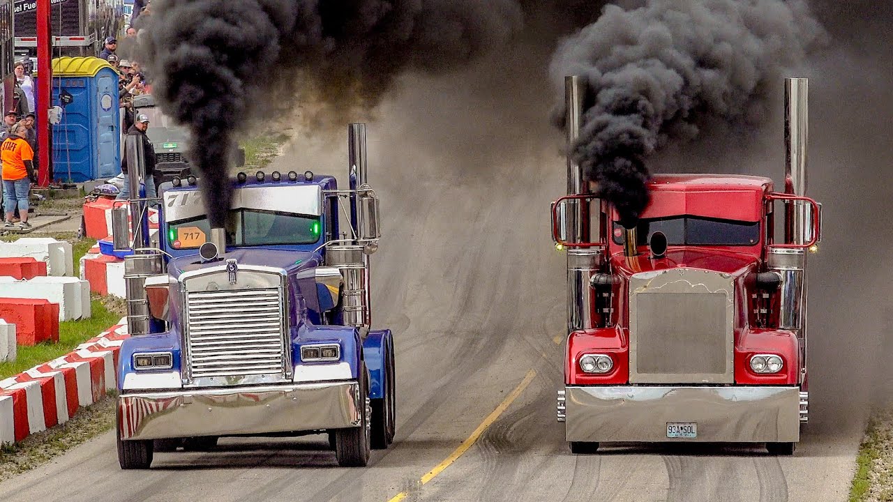 EPIC! Great Lakes Big Rig Challenge 2026 UPHILL Semi Drag Racing! Onaway! 
