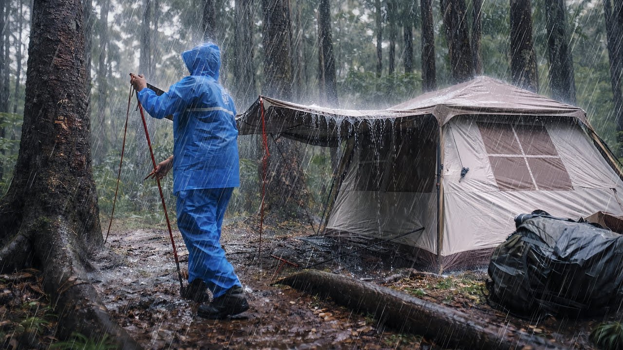 REALLY‼️A CALMING RAIN☔CAMPING IN THE RAIN FOREST | RELAXING RAIN CAMPING FOR SLEEP AND RELAX | ASMR