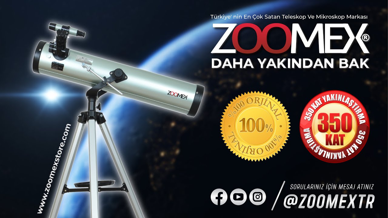 Zoomex F70076TX Astronomik Teleskop 350X Büyütme