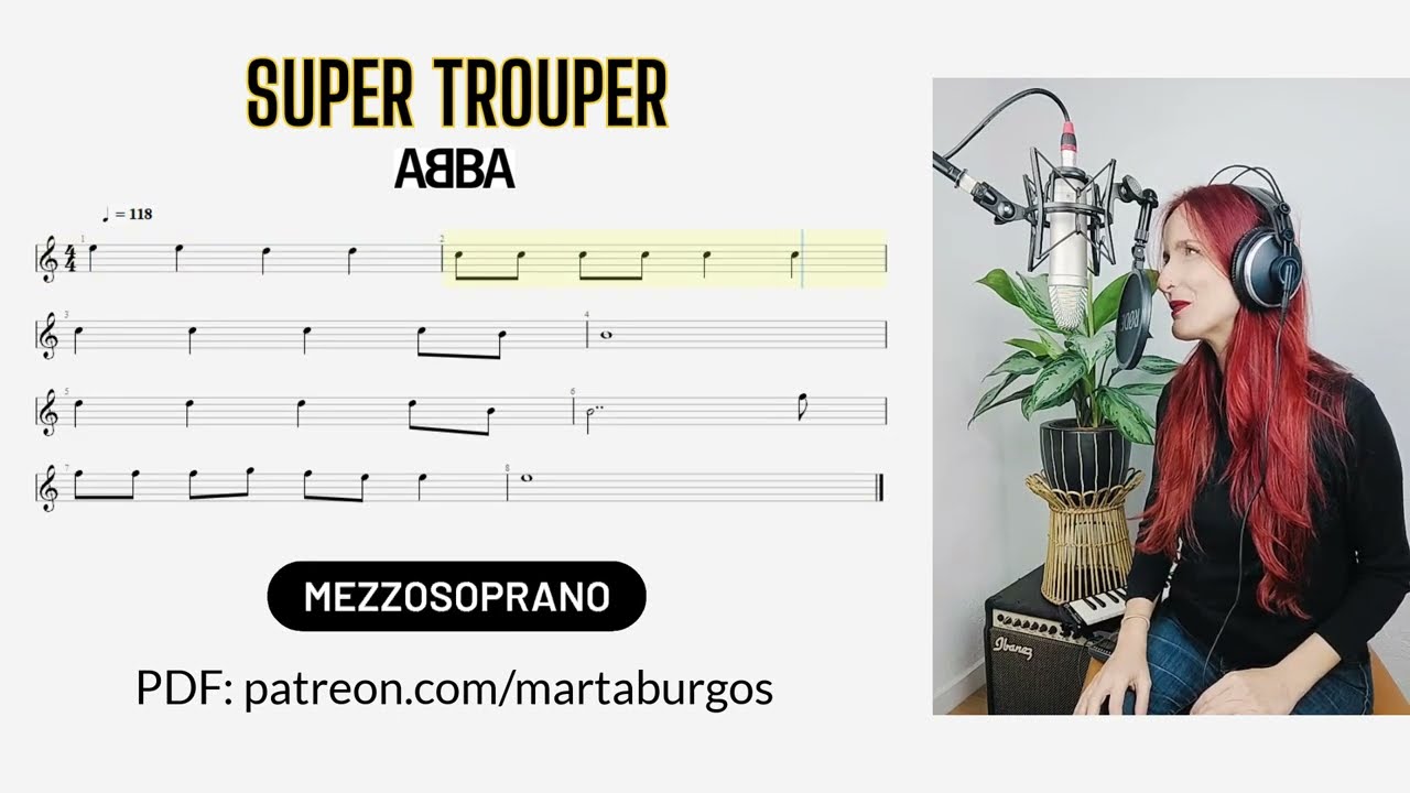 SUPER TROUPER | ABBA🎵Vocal harmony - SHEET. SCORE. PARTITURA.