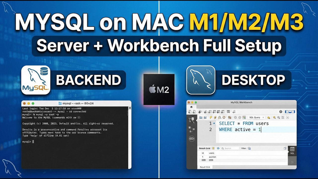 Install MySQL on Mac M1/M2/M3 | Server + Workbench Full Setup#MySQL #Mac #Database