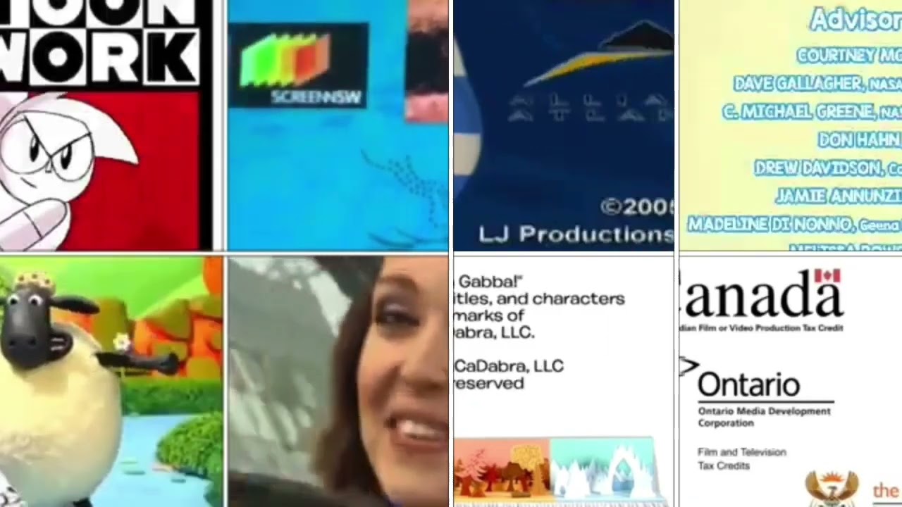 Blue&rsquo;s Clues, Bushwacked, Caillou, LJ, N&TN, OKKOLBH, RJG, Timmy Time, YGG Credits Remix
